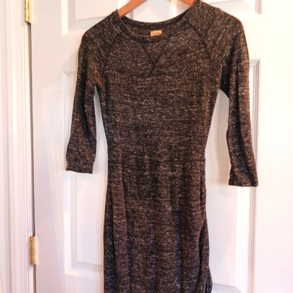 Zara Gray Raglan Sleeve Crew Neck Sheath Dress